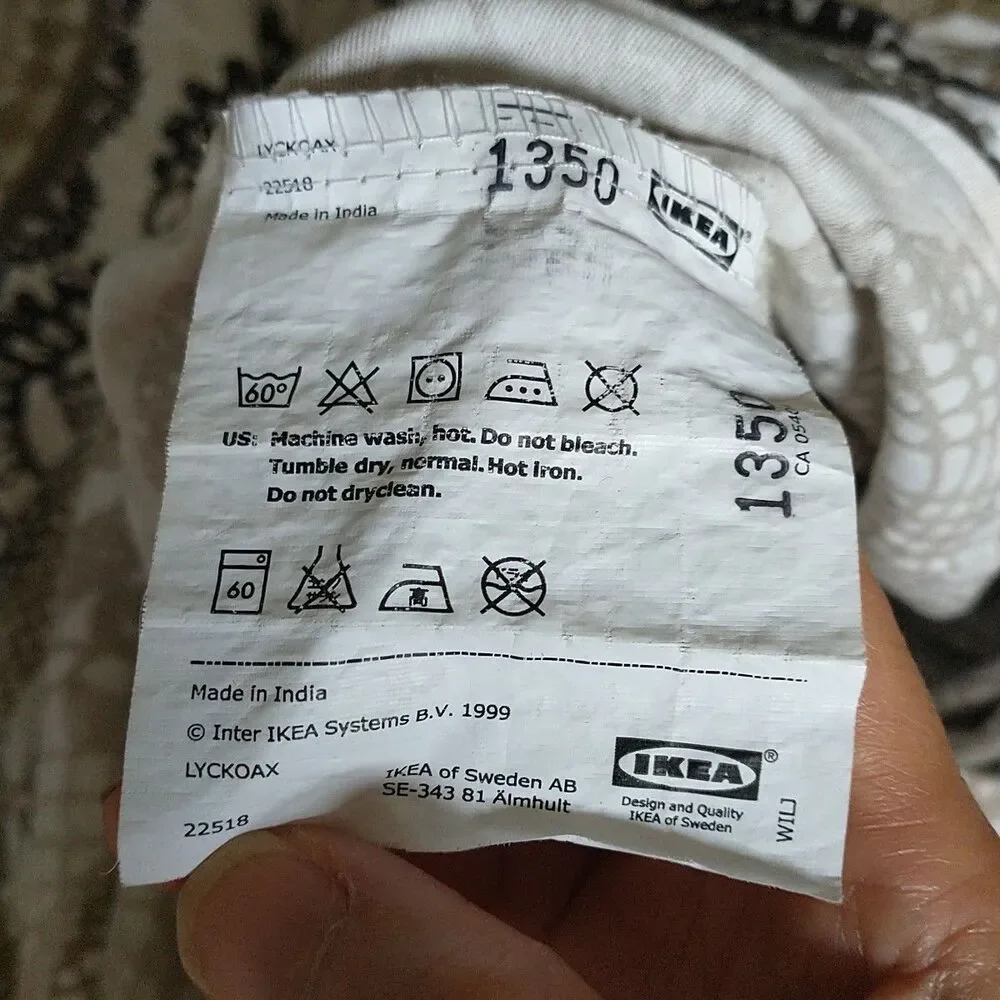 Ikea Lyckoax Full Double Duvet Cover Cream Cream Beige Black Mandalas Medallions